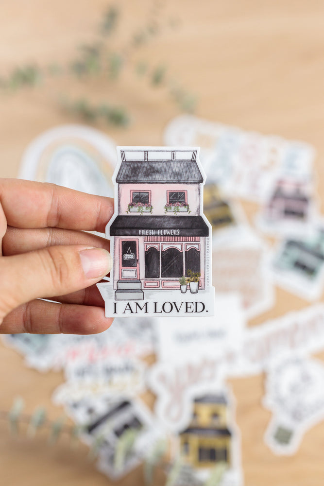 I AM LOVED · Sticker · Flower Shop Series - Damrell Designs