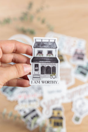 I AM WORTHY · Sticker · Flower Shop Series - Damrell Designs